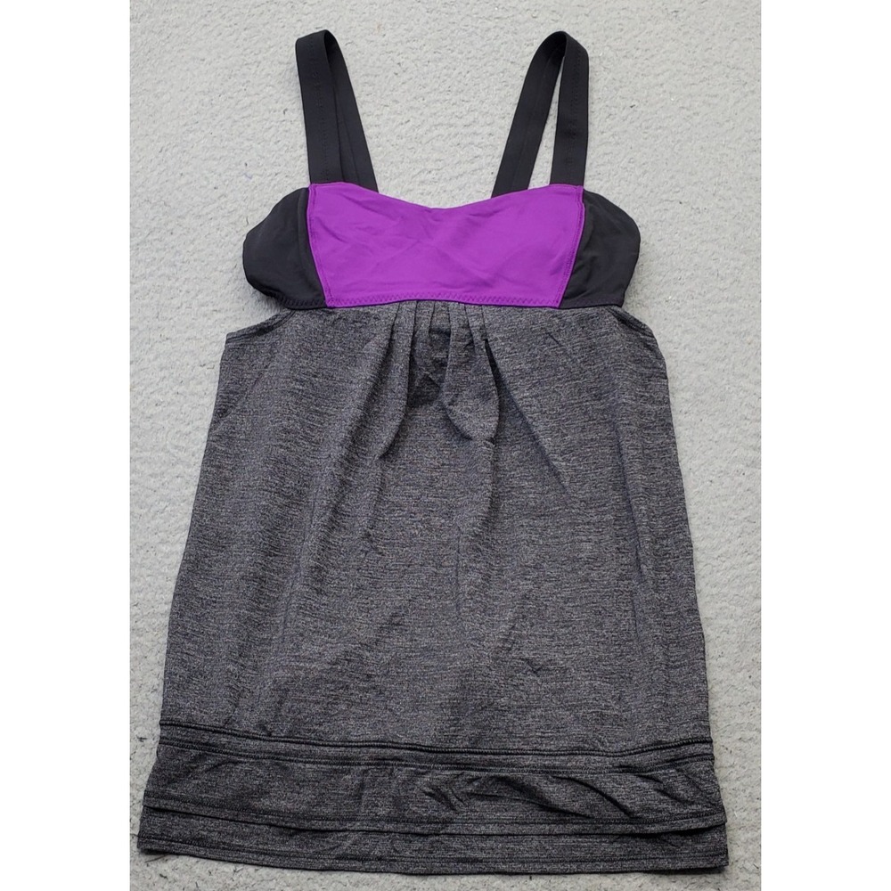 Lululemon Push Your Limits Tank Top Womens 4 Multi Built-In Bra Yoga Athletic